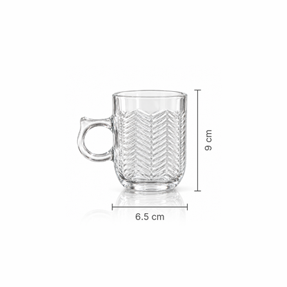 M-216 glass mug dimensions 6.5 x 9 cm
