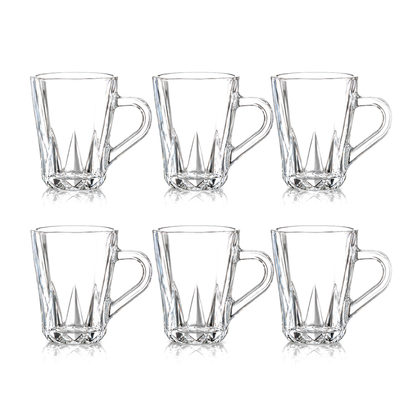 Faceted glass mug set