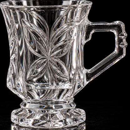 Crystal footed tea mug detail