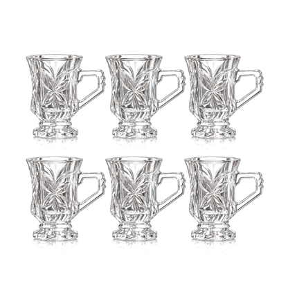 Crystal footed tea mug set