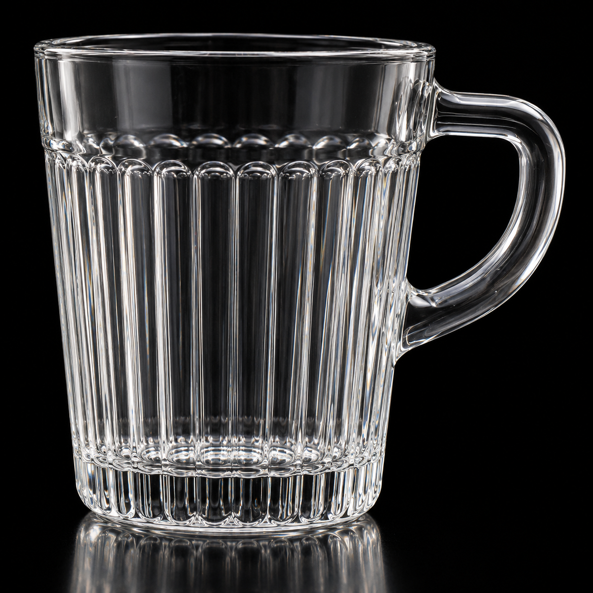 Close-up of the arched flutes and ribbed base