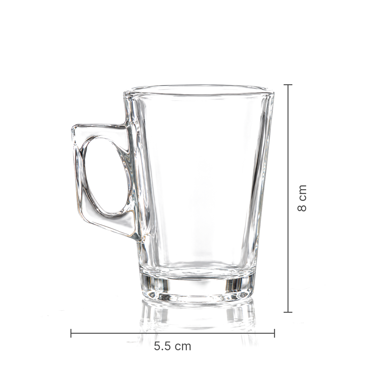 Clear glass mug set