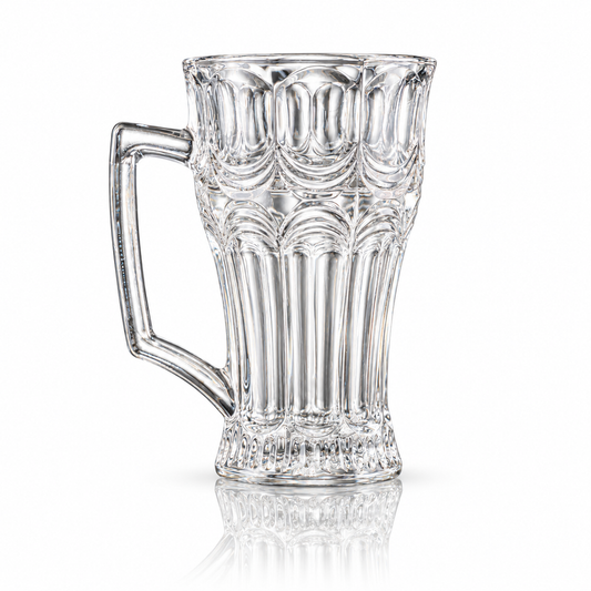 Crystal glass mug with arched panels