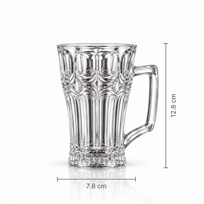Arch cut glass tea mug dimensions 7.8 x 12.8 cm