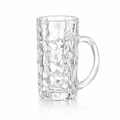 Hammered glass mug 360 ml on white