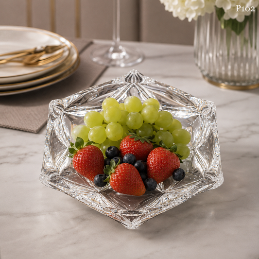 P102 crystal serving fruit plate lifestyle
