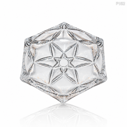 P102 crystal serving fruit plate white background