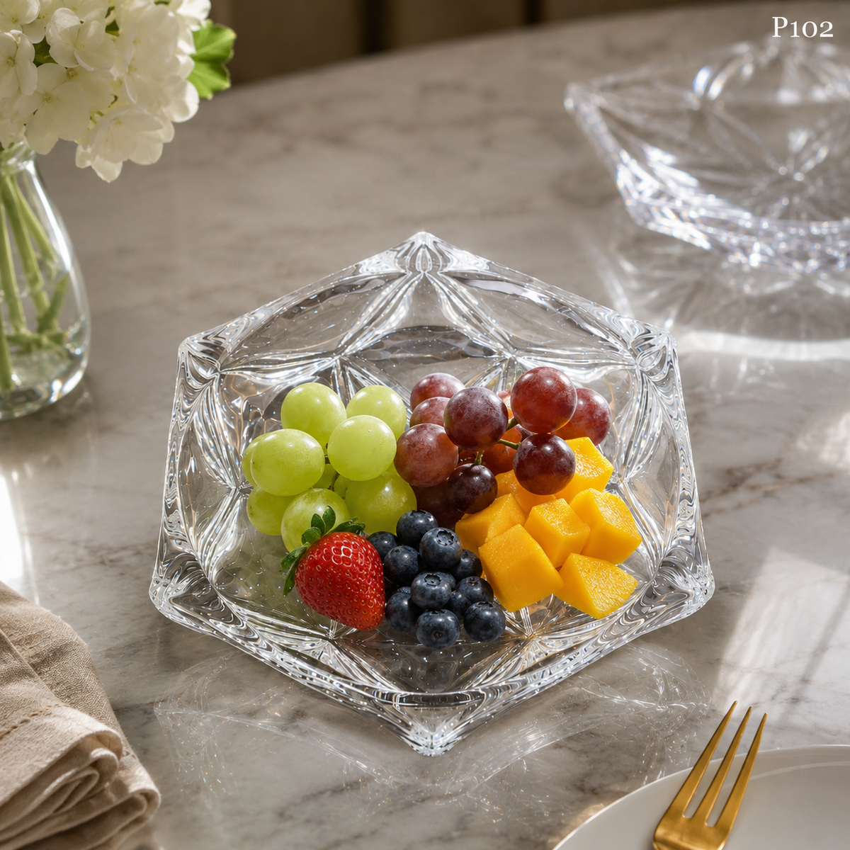 P102 crystal serving fruit plate fruit serving use