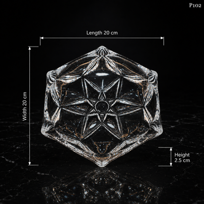 P102 crystal serving fruit plate dimensions