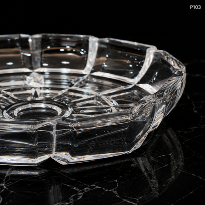 P103 crystal serving fruit plate close-up