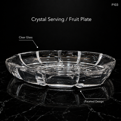 P103 crystal serving fruit plate features