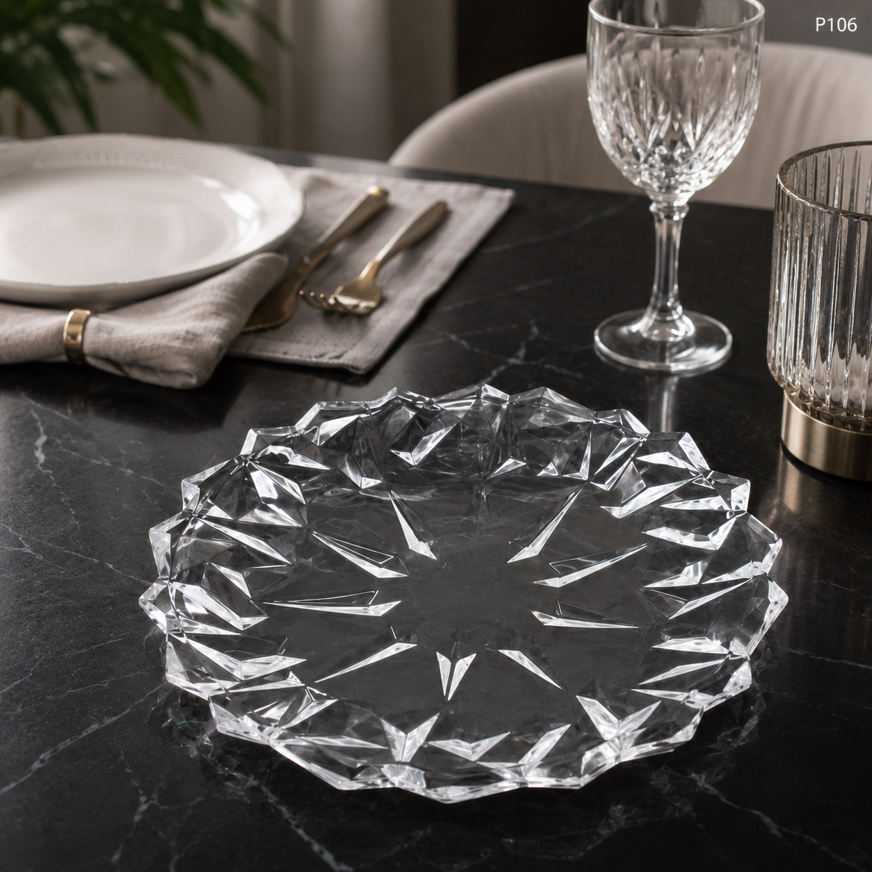 P106 crystal serving fruit plate lifestyle