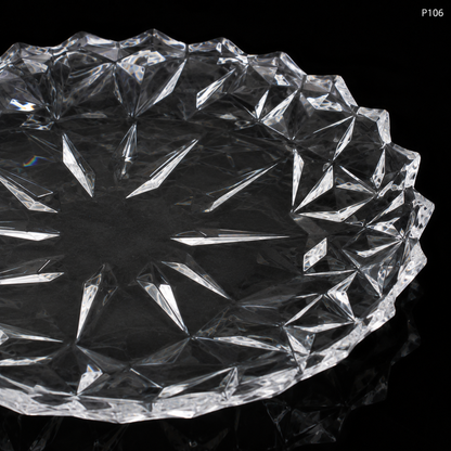 P106 crystal serving fruit plate close-up