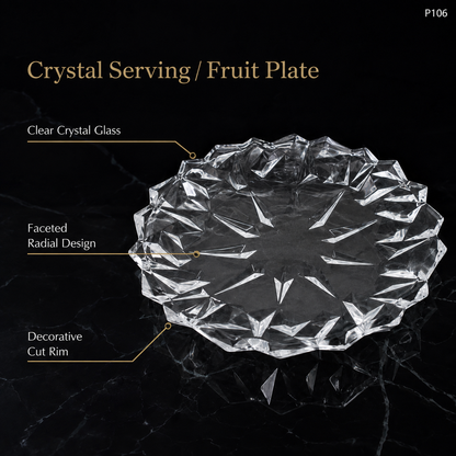 P106 crystal serving fruit plate features
