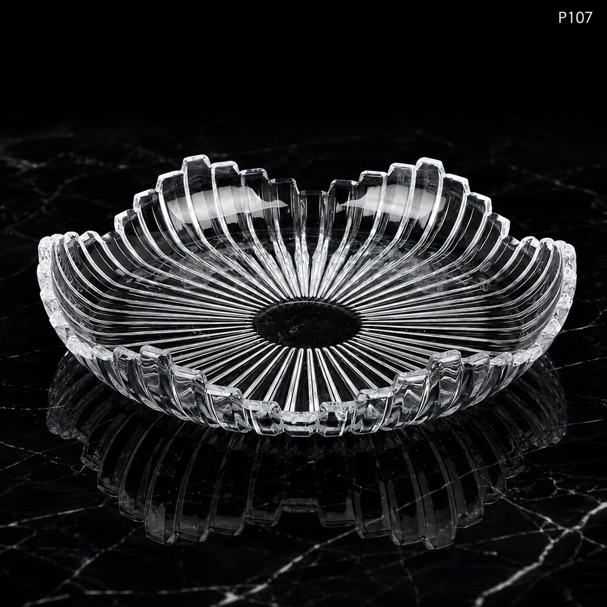 P107 crystal serving fruit plate dark luxury hero