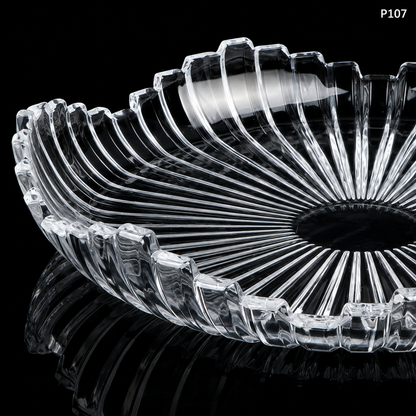 P107 crystal serving fruit plate features