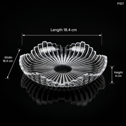 P107 crystal serving fruit plate close-up