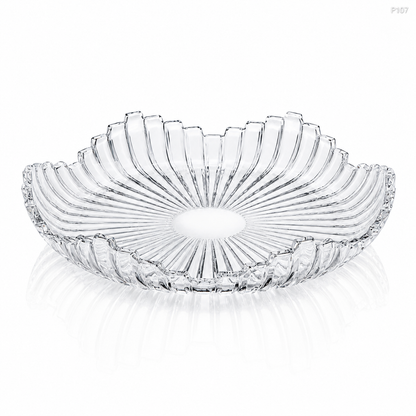 P107 crystal serving fruit plate white background