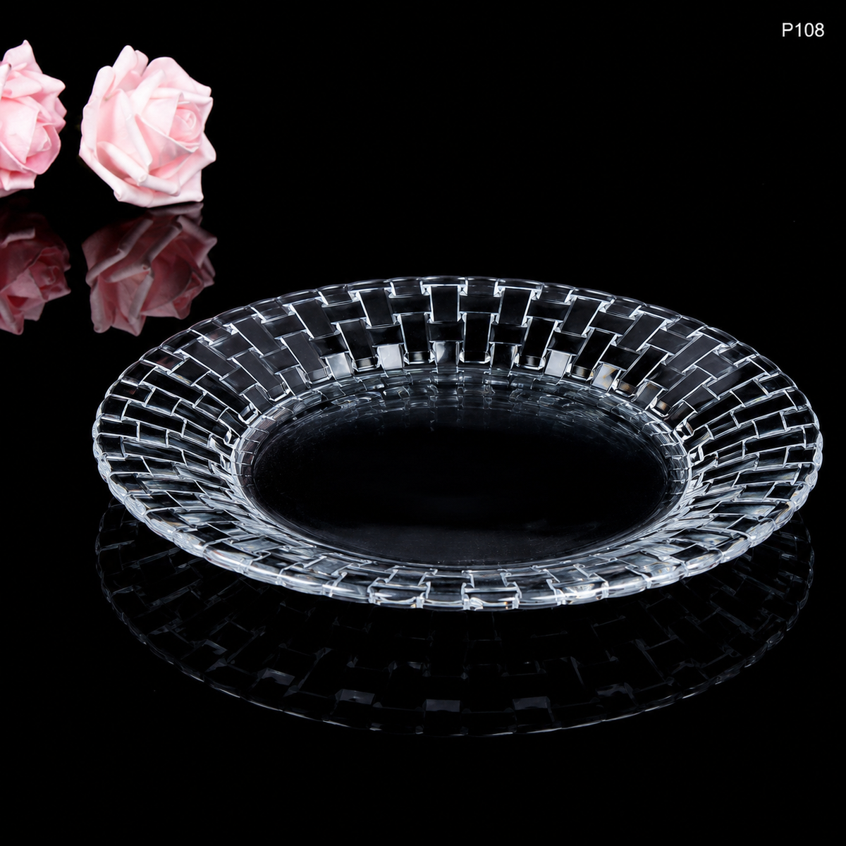 P108 crystal serving fruit plate dark luxury hero