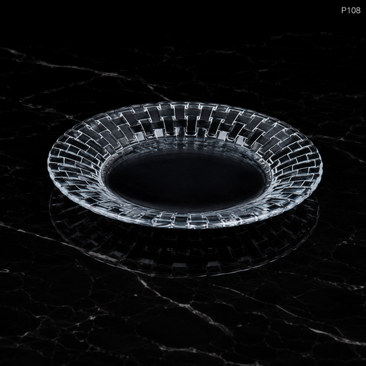 P108 crystal serving fruit plate dark product view