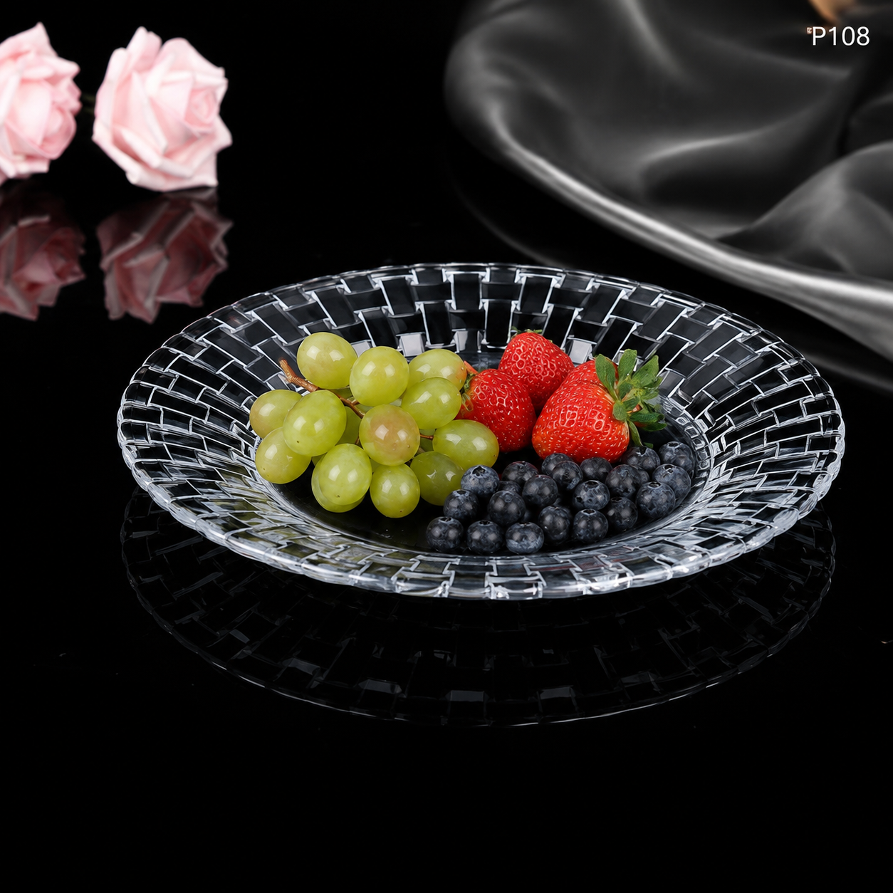 P108 crystal serving fruit plate fruit serving lifestyle