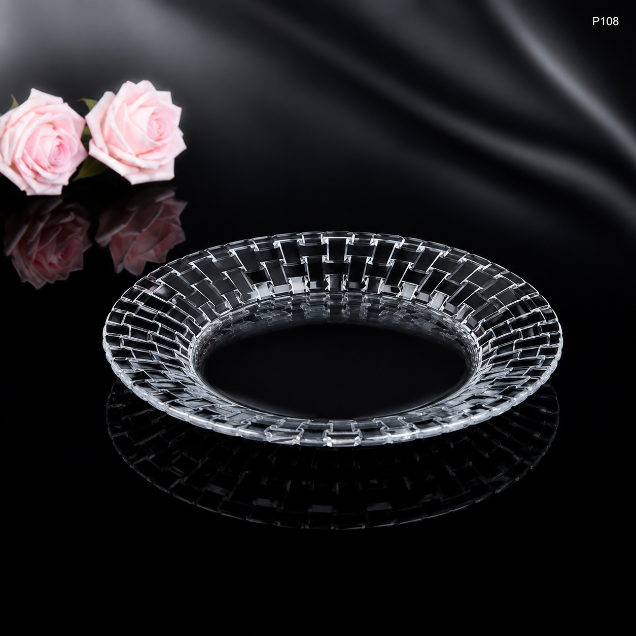 P108 crystal serving fruit plate feature information
