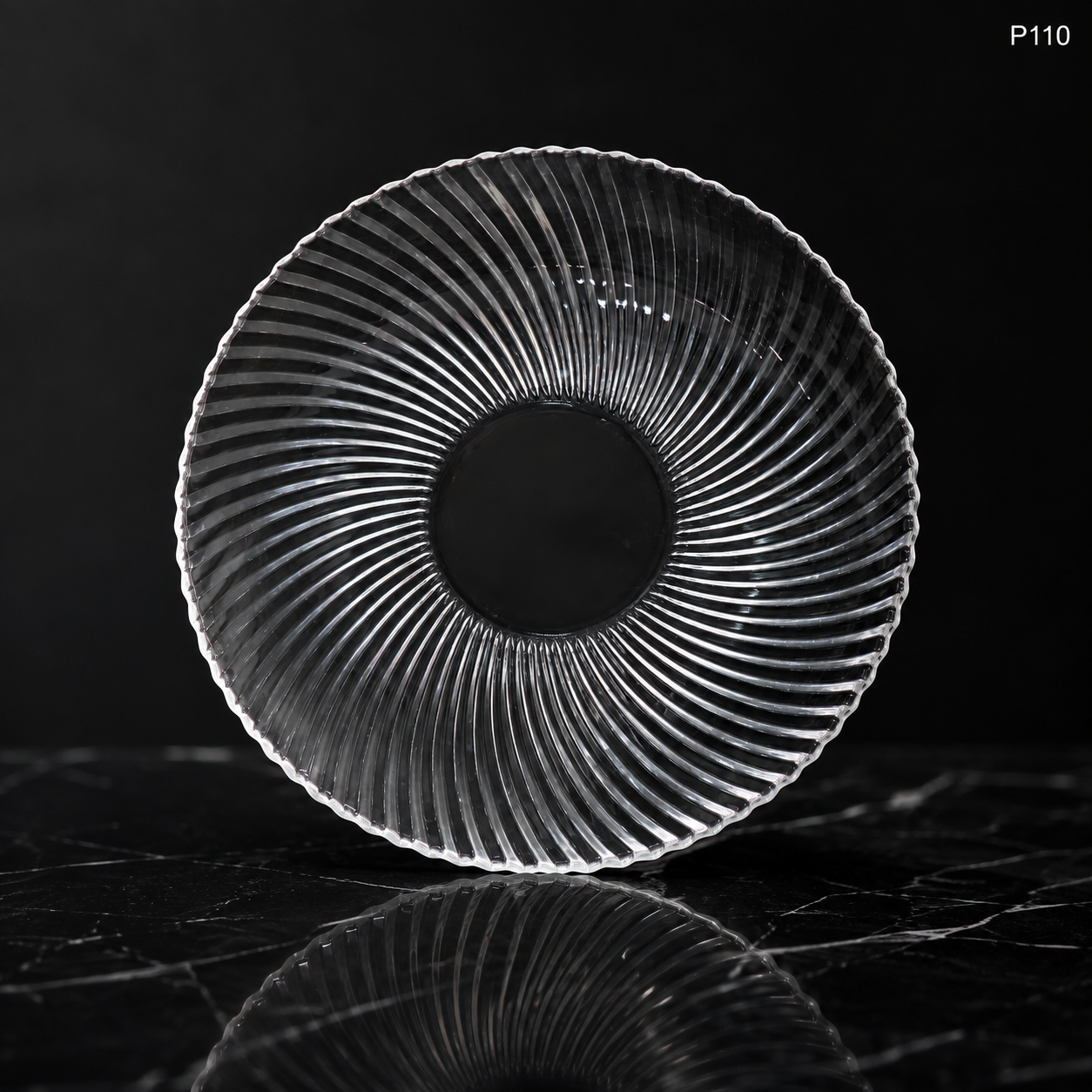 P110 close-up ribbed glass plate detail