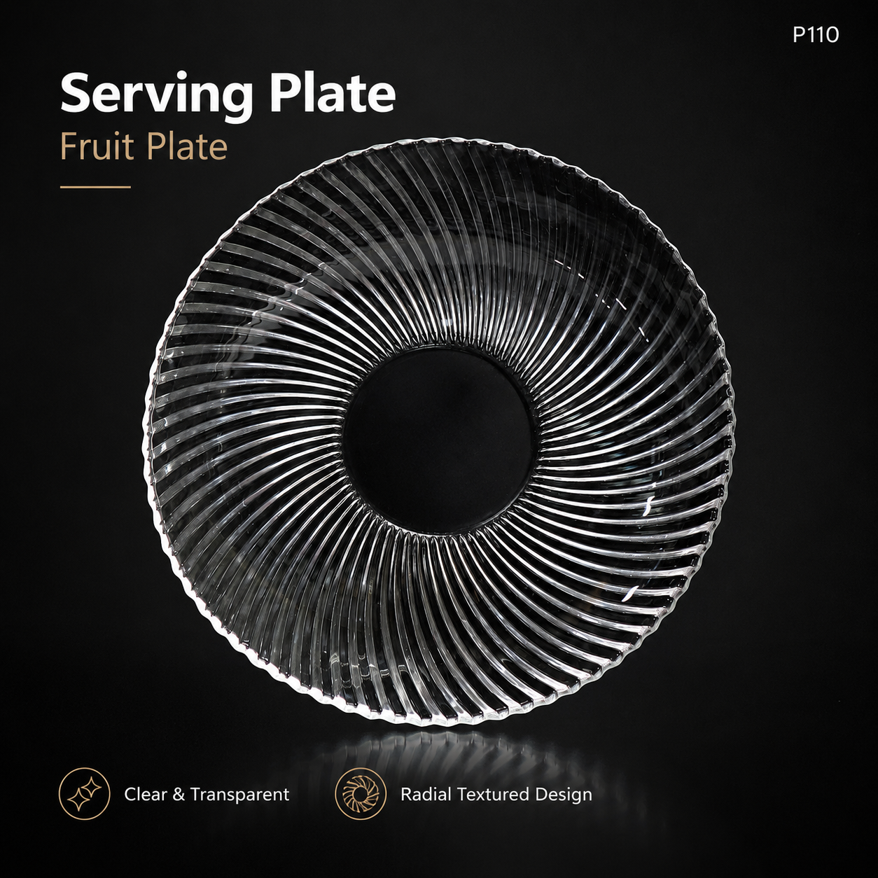 P110 serving plate features