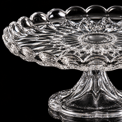 Crystal cake stand close-up