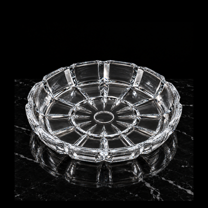 P-202 crystal serving tray on black marble