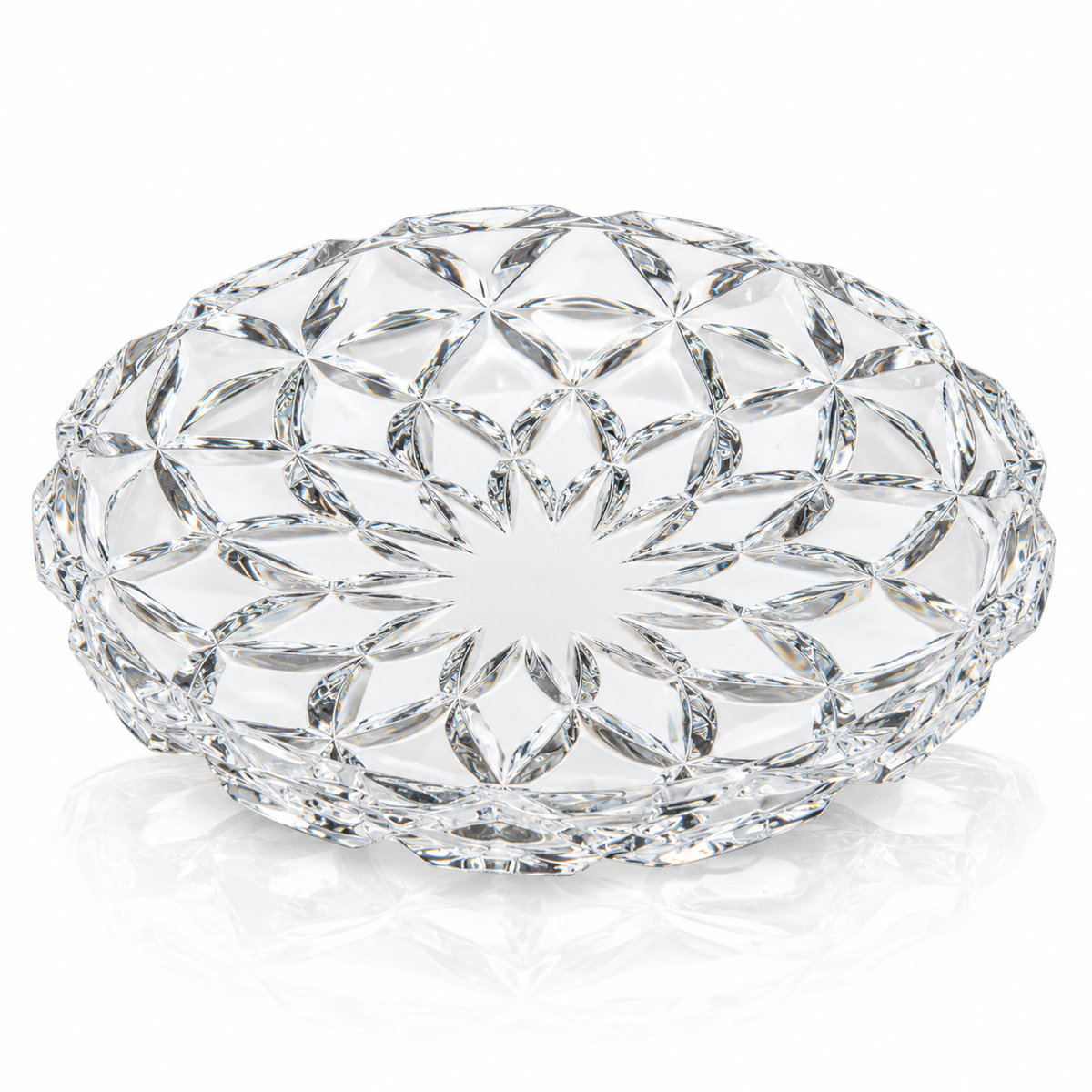 P-203 cut crystal serving plate on white