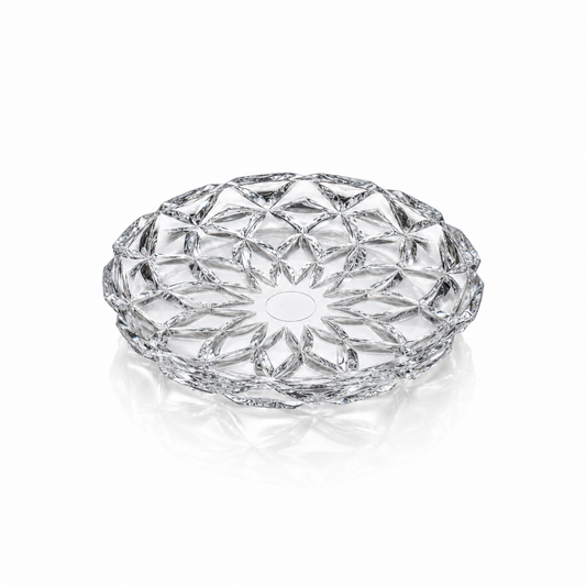 P-203 cut crystal serving plate on white