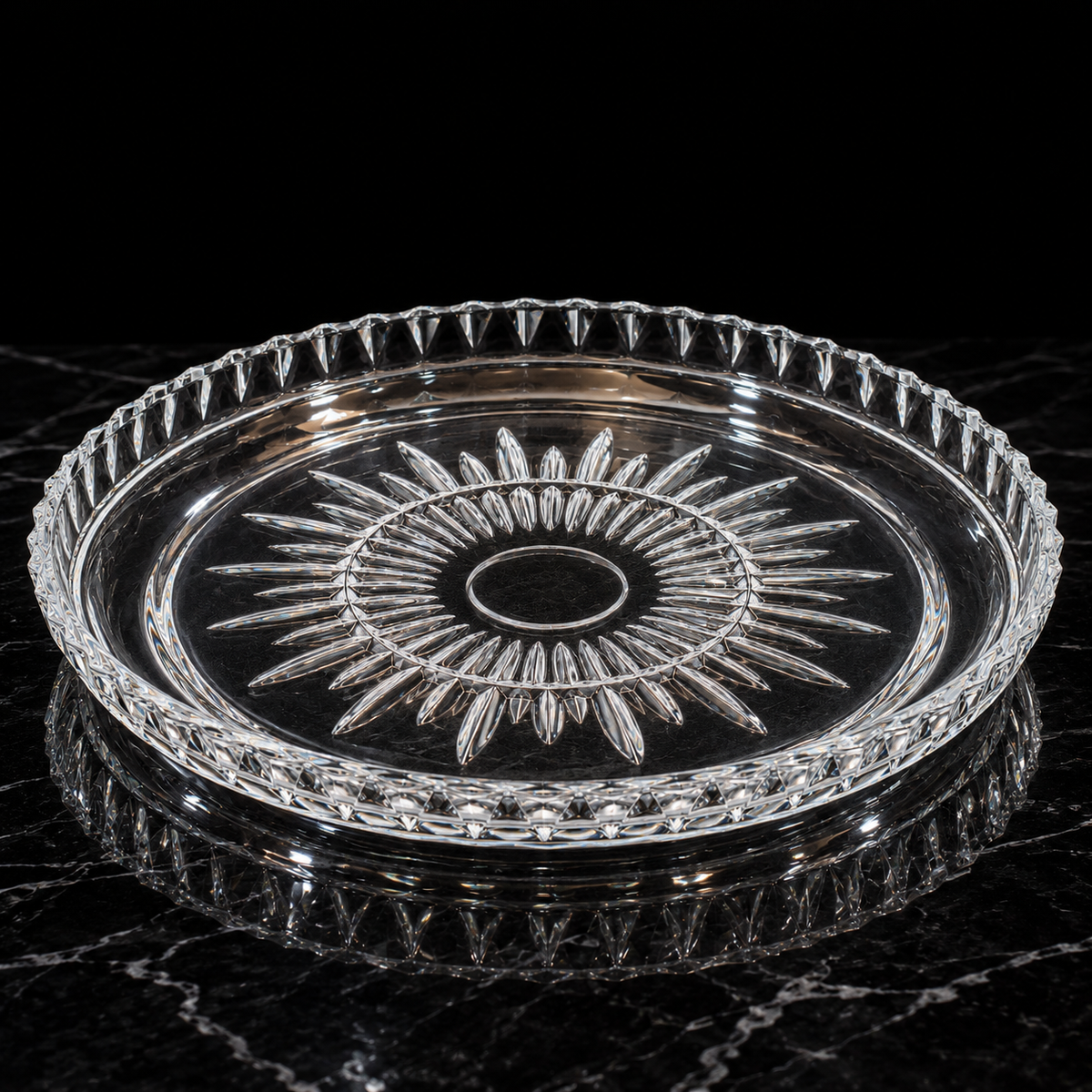 Serving Plate on black marble