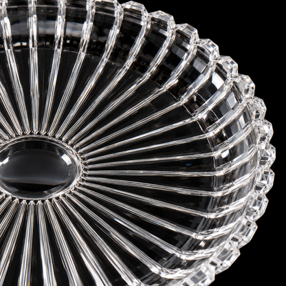 Crystal sunburst serving plate detail