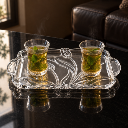 P-214 tulip tray serving mint tea in a living room