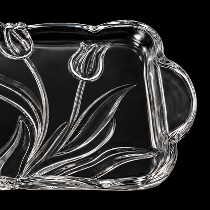 P-214 embossed tulip detail close-up