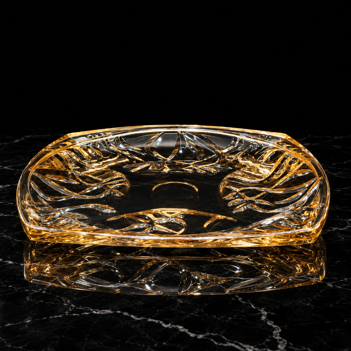 Serving Plate on black marble