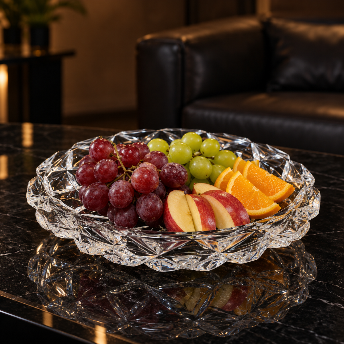 Crystal Serving Plate in a living room