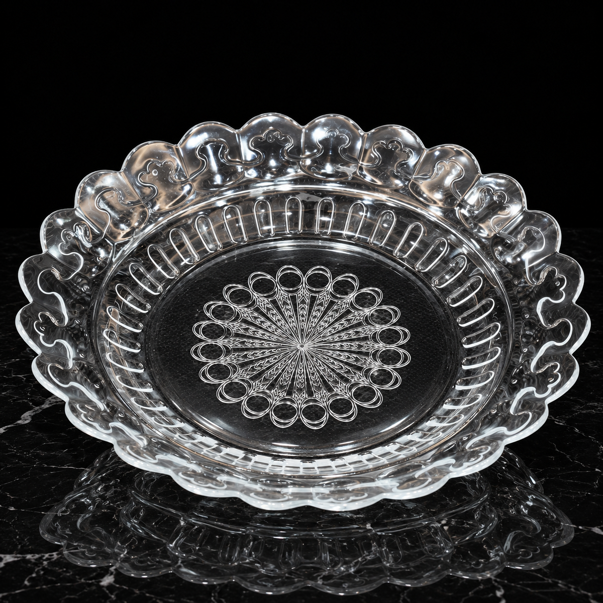 Serving Plate on black marble