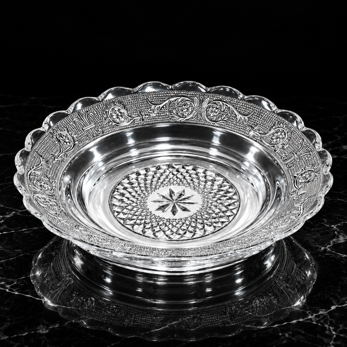 Serving Plate on black marble