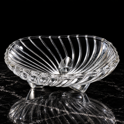 Crystal Serving Plate on black marble