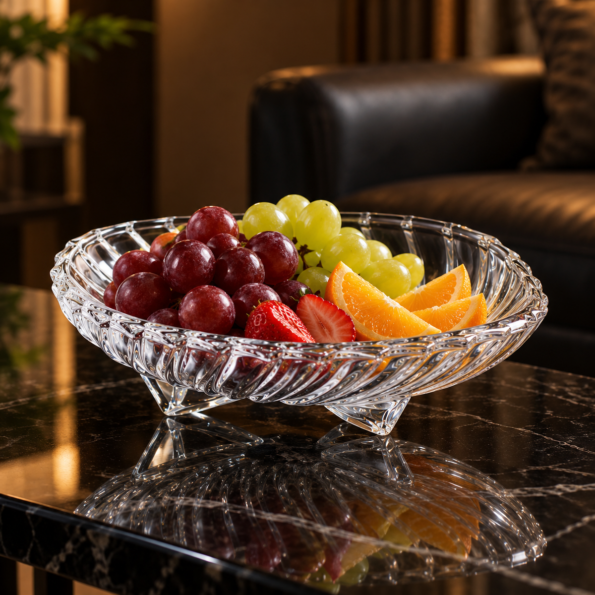 Crystal Serving Plate in a living room