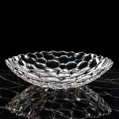 Crystal Serving Plate on black marble