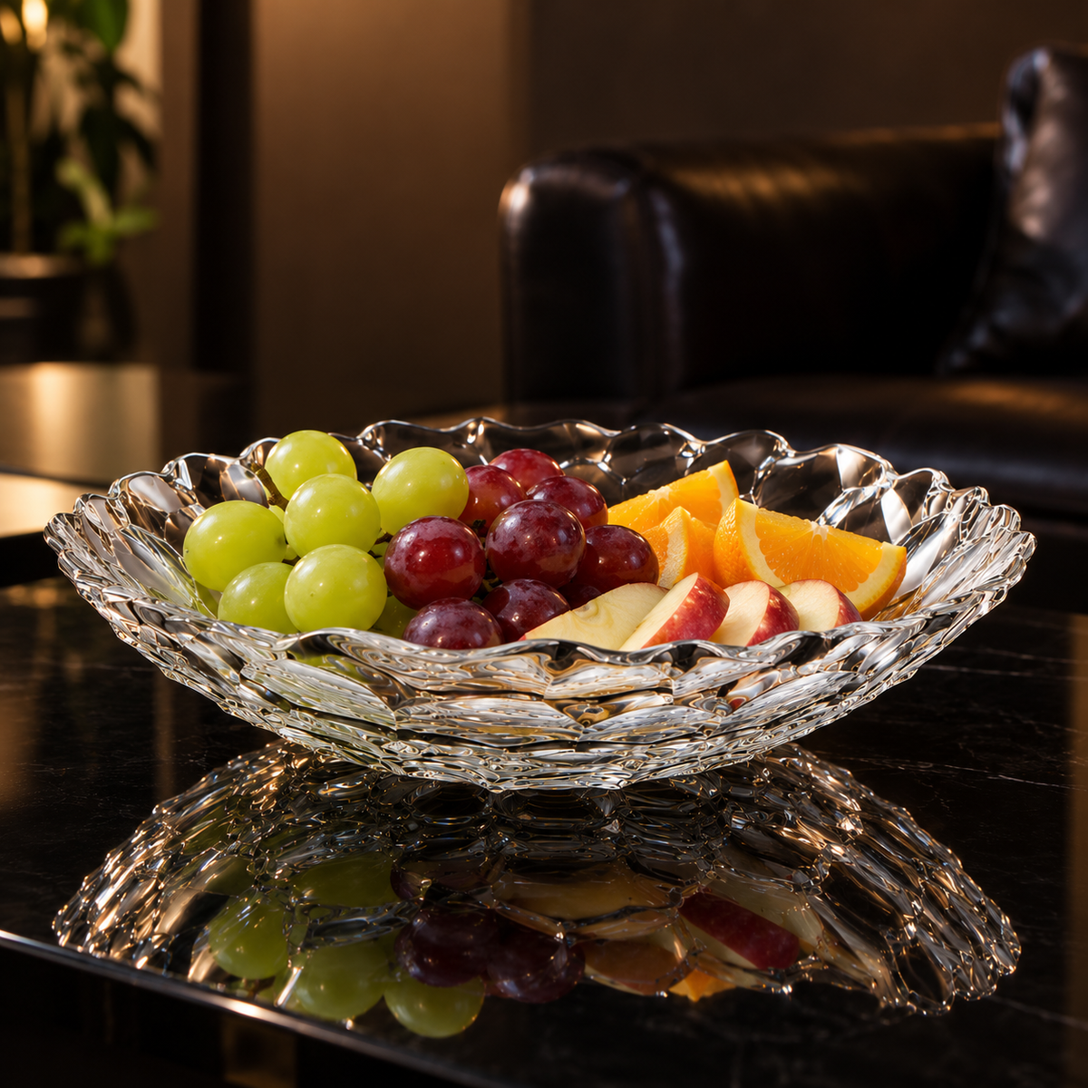 Crystal Serving Plate in a living room