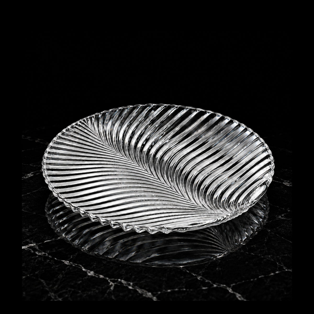 P-502 crystal plate on black marble
