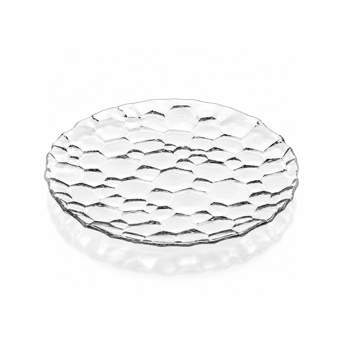 P-504 pebble pattern crystal serving plate on white