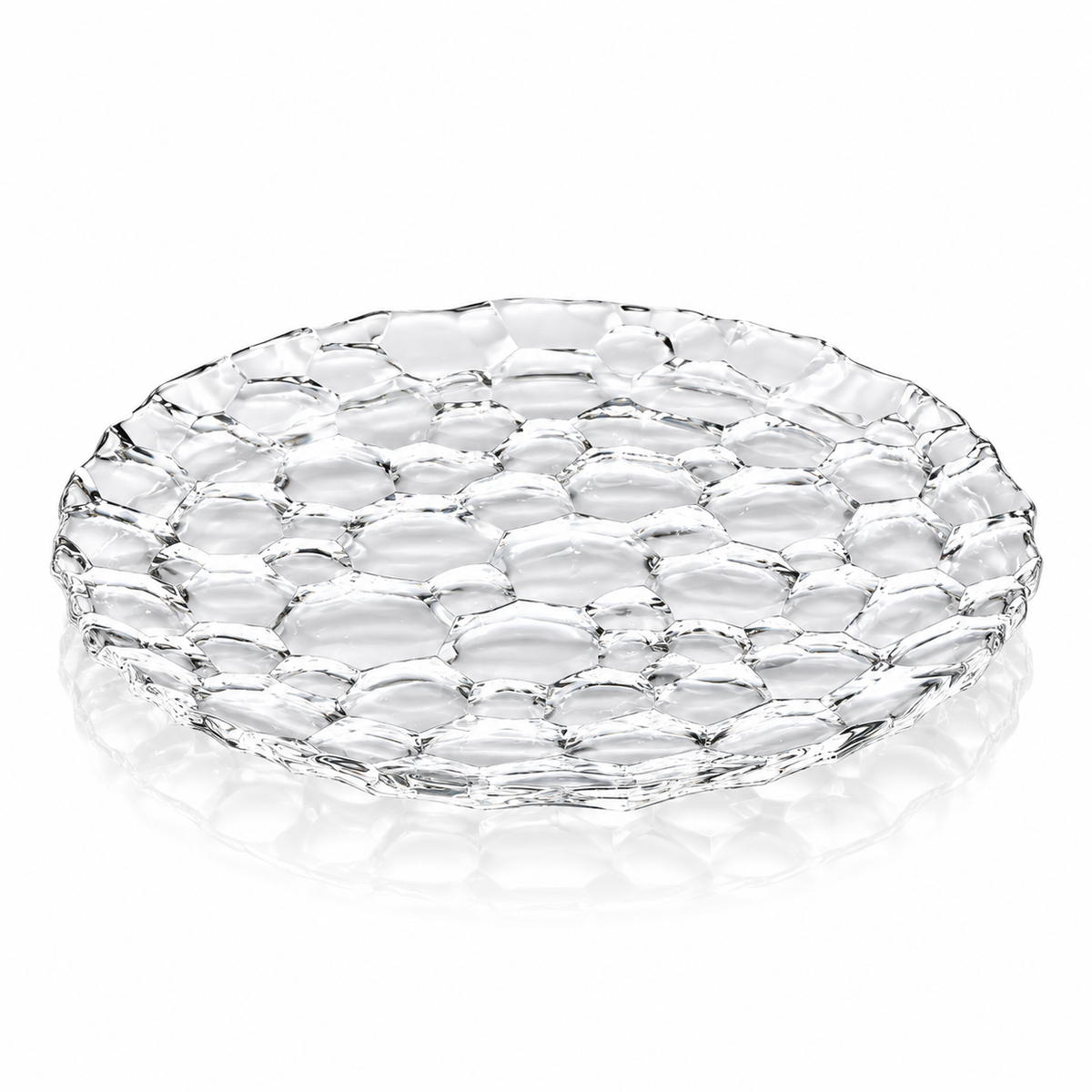 P-505 pebble pattern crystal serving plate on white