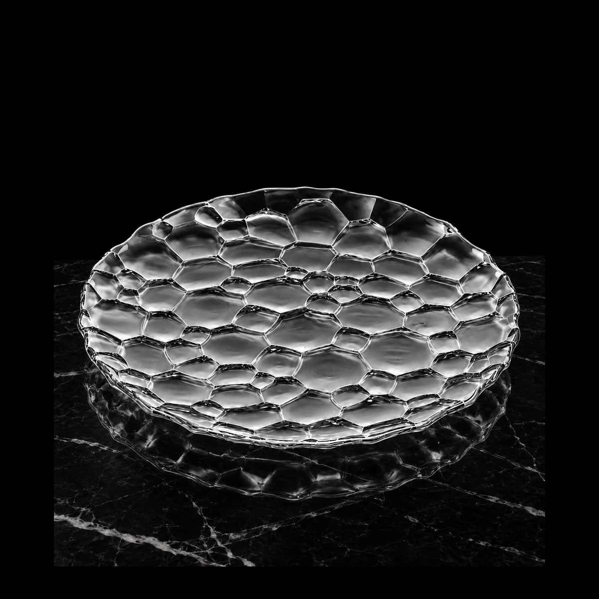 P-505 crystal plate on black marble