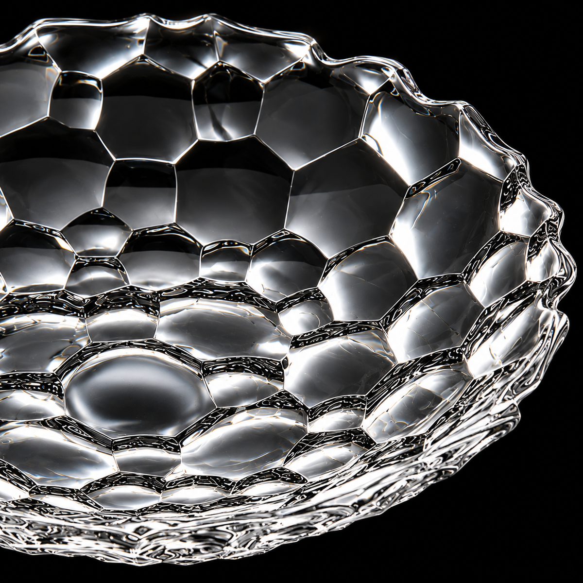 Close-up of the honeycomb crystal pattern