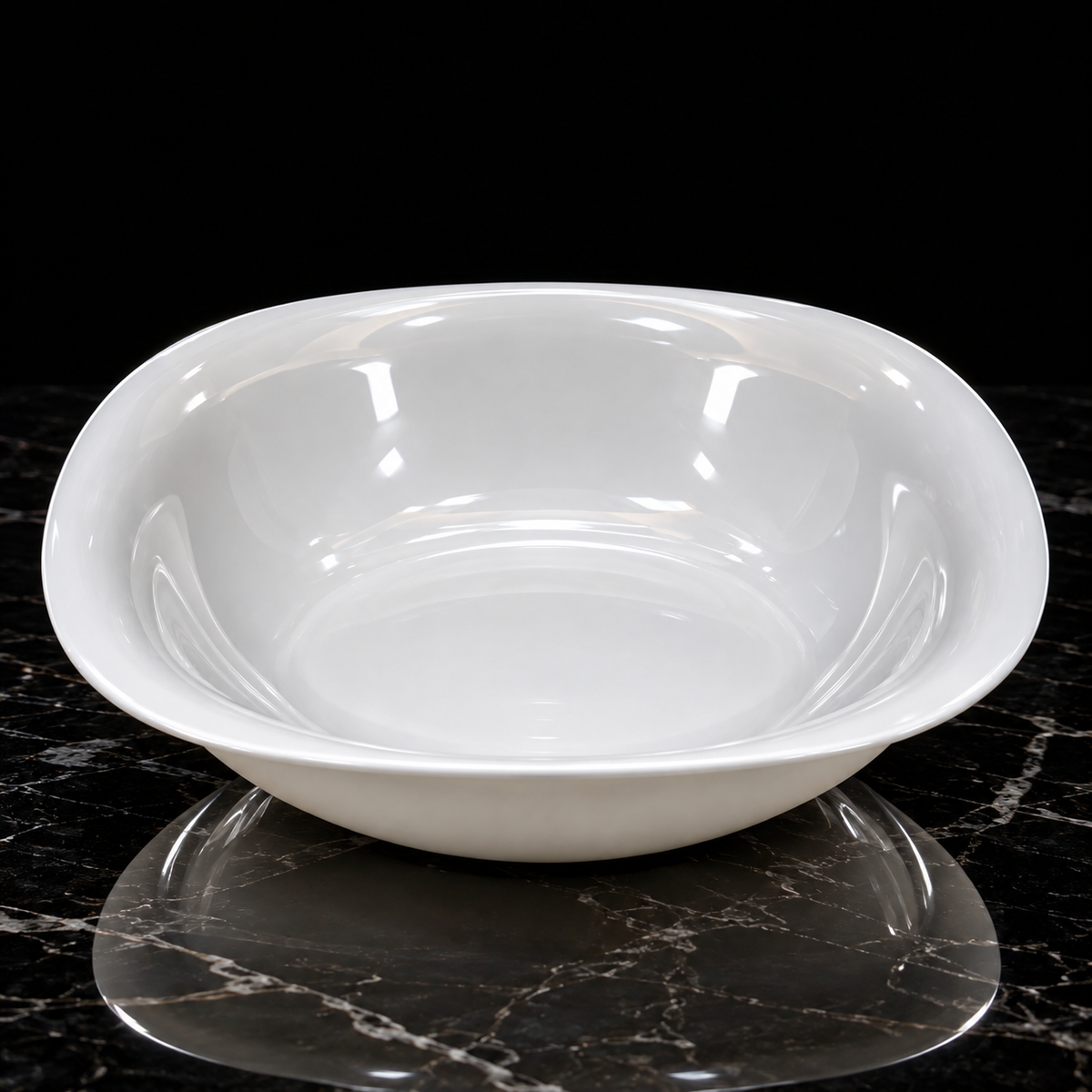Ceramic Soup Plate on black marble